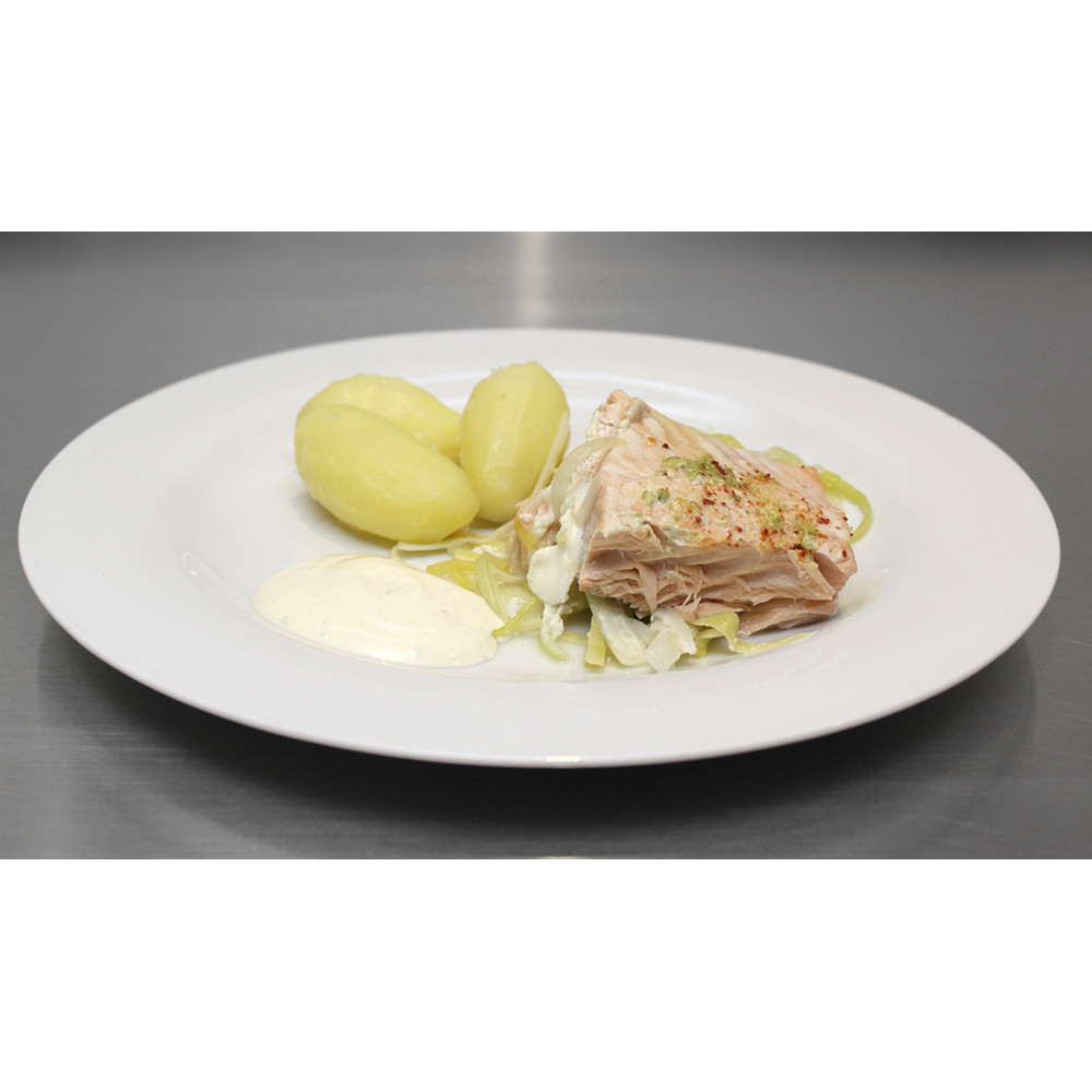 Lachs auf Lauch